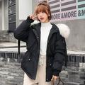 Down jacket winter with big fur collar winter coat women Clothes with Hats