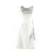 Bar Iii Womens White Metallic Sleeveless Mesh-Paneled Flared Dress S