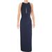 Lauren Ralph Lauren Womens Mesh-Back Jersey Evening Dress