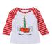 Infant Baby Kid Girl Christmas Ruffle Long Sleeve T Shirts Deer Unicorn Print Cotton Tops Baby Girls Clohtes