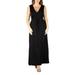 24seven Comfort Apparel Sleeveless Empire Waist Plus Size Maxi Dress, P0116040, Made in USA
