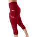 High Waisted Capri Stretch Leggings for Women - Soft Slim Tummy Control - Exercise Pants for Running Cycling Yoga Workout