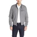 Members Only Men's Classic Iconic Racer Jacket (Slim Fit)- Grey,L