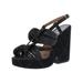 Laurence Dacade Womens Golfab Velvet Slingback Wedge Sandals