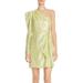 ML Monique Lhuillier Womens Silk Metallic Cocktail Dress