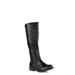Nature Breeze Quilted Design Women's Riding Boots in Black