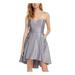 BLONDIE Womens Silver Sleeveless Sweetheart Neckline Short Fit + Flare Formal Dress Size 13