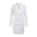 ZIYIXIN Women's Long Sleeve V Neck Double Breasted Blazer Dress Office Lady Mini Dress