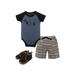 Yoga Sprout Baby Boy Bodysuit, Shorts & Shoes, 3pc Set