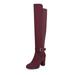 DREAM PAIRS Womens Fashion Over The Knee Boots Zip High Heel Thigh High Boots DEEANNE-1 BURGUNDY Size 6
