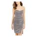 TEEZE ME Womens Pink Glitter Sleeveless Strapless Mini Sheath Cocktail Dress Size 1\2