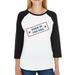 Born In The USA Womens Black Baseball Tshirt 3/4 Sleeve Graphic Tee