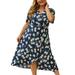 Women Boho Dresses Plus Size Floral Sleeveless Midi Dress Casual Loose Baggy Long Dresses Summer Beach Dresses Bohemian Printed Sundress