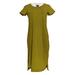 H by Halston Petite Dress XSP Essential Knit Midi w/ Shirttail Hem Green A290895