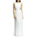 Nicole Miller Artelier IVORY Viscose Georgette Gown with Flowy Skirt, US 10