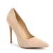 SHOE REPUBLIC LA Women's Classic Stiletto High Heels Pointed Close Toe Pump Dress Shoe Doreen Taupe Size 5.5