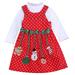 2PCS Toddlers Baby Girls Merry Christmas Dress Long Sleeve Cotton Dot Dress Tutu Dress Outfits