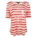 Lauren Ralph Lauren Women's Petite Striped Linen Scoopneck Tee