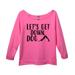 Womens Raw Edge 3/4 Sleeve "Let's Get Down Dog" Funny Yoga SweatShirt X-Large, Pink