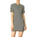 Allegra K Women's Crew Neck Short Sleeve T-Shirt Striped Mini Dress