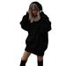 Women Casual Loose Hoodies Plus Size Winter Sport Pullover Sweatshirt Tops With Long Sleeve Pocket Drawstring Solid Color Plus Size Tunic Blouse Tops