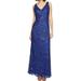 Adrianna Papell NEW Blue Womens Size 4 Cut Out Back Sequined Gown Dress