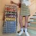 CUTELOVE Womens Casual Skirt Plaid Slim High Waist Mini Pencil Skirt streetwear vintage green short mini skirt beach holiday skirt falda