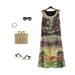 Fashion Women Chiffon Sleeveless Long Maxi Dress Boho Beach Sundress Black XL