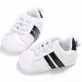 Gueuusu Baby Sneakers Fashion Stripe Print Non-Slip Soft Sole Crib Shoes