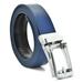 Mark Fred Leather Belts for Men Ratchet Dress Navy Blue Belt Custom Fit, Automatic Belt Buckle, No Holes