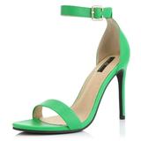 DailyShoes Strap Stiletto Heels High Sandals Stilettos Buckle Ankle Open Toe Heel Nighttime for Women Green,pu,6.5