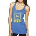 True Way 1261 - Women's Tank-Top Iron Man Fe 26 Periodic Table Science Chemistry Medium Royal Blue