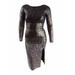 Rachel Rachel Roy Women's Ombre Sequin Dress (L, Black Silver)