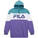 Fila Men's Big and Tall Colorblock Pullover Hoodie Feidspar Lilac White 2X