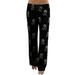 MIARHB pajamas for women sale Long Pants Women Lady Causal Daily High Waist Skull Print Wide Calf Length Long Leg Pants