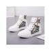UKAP Women's Sneaker Boots High Top Zipper Lace up Casual Combat Leopard Print Shoes