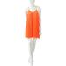 Sequin Hearts by My Michelle Juniors Accordion Pleated Neon Orange Dress