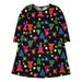 Womens Stretchy Black Christmas Tree Bulbs Multicolor Colorful Holiday Dress