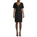 CALVIN KLEIN Womens Black Sequined Zippered Short Sleeve V Neck Knee Length Body Con Evening Dress Size 2