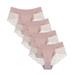 Randolph Women Sexy Milk Silk Non-Trace Ice Silk Breathable Briefs Lace Underwear 4PC