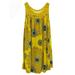 Womens Loose Sleeveless Pleated Dress Floral Printed Swing Casual Dress Above Knee Length