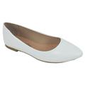 City Classified Women Casual Flat Office Shoes Wide Width Fit Pointy Toe W-HOLD White 10