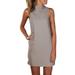 Women Summer Sexy Party Dress Elegant Sleeveless Turtleneck Mini Dress