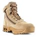 Men's Tactical Military Combat Boots Air-Tac Desert Storm 6" with Zipper Suede Sand Tan Leather Slip Resistant Boots