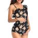 Star Maternity Off Shoulder One Piece Swimsuit Flounce Floral Ruffled Pregnancy Bathing Suit Flower(3XL