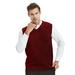 TOPTIE Mens Business Solid Color Plain Sweater Vest, Cotton Fit Casual Pullover-Wine Red-M