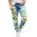 Summer Ripped Jeans for Women Sexy Casual Denim Pants Big Stretch Skinny Jeans Denim Pants Office Lounge Leisure Women Loungewear Jeans