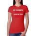 Wild Bobby, My Favorite Child Gave Me This Shirt Son Daughter Child Dad Gift, Mother's Day, Women Slim Fit Junior Tee, Red, Small