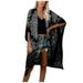 MIARHB Women Beach Style Bohemian Print Loose Positioning Cardigan Blouse Shawl