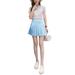 Women Summer Elastic Waist Flared A-line Full Flared Circle Swing Skater Mini Skirt